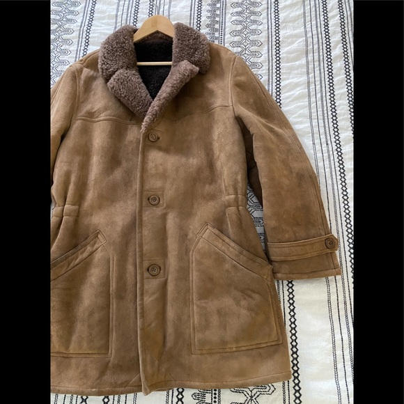 Sheepskin leather Brown/Chestnut winter coat Size L/XL - Picture 2 of 4
